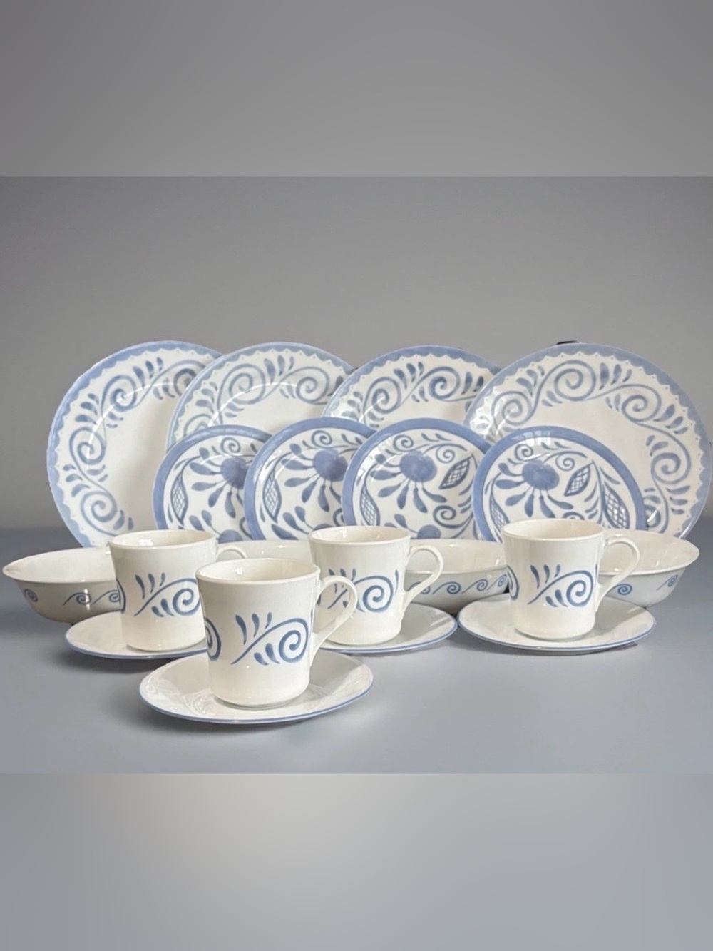 Vintage Corelle Oceanview Dinnerware Service For 4 (20pcSet)